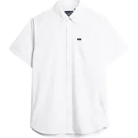 Superdry Superdrytil mænd. M4010623A Kortærmet oxfordskjorte hvid (XXL), Casual, Bomuld, Korte ærmer