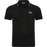 EA7 EA7til mænd. 8NPF16_PJVUZ Casual polo shirt sort (XXL), Bomuld, Korte ærmer