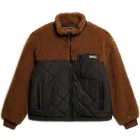 Superdry Superdrytil kvinder. W5011771A Hybrid fleecejakke Arbejdstøj brun (M), Casual, Polyester, Bæredygtig