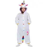 MOM Hvidt Barn Kigurumi Enhjørning Med Hætte Og Hale Kostume