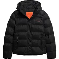 Superdry Superdrytil mænd. M5011760A Vatteret jakke med hætte i mikrofiber Sports sort (XXL), Casual, Polyester