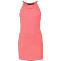 Superdry Superdrytil kvinder. W8011595A Pink broderet ribkjole med olympisk ryg (XL), Casual, Uden ærmer/stropper, Økologisk bomuld, Bæredygtig