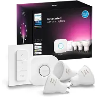 Philips Hue White & Color Ambiance Startsæt: 3 X Gu10 Spots + Dimmer Switch