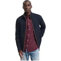 Gant Ganttil mænd. 2028042 Sacker Rib Rib Zip Cardigan Navy (S), Casual, Bomuld, Blå