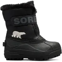 Sorel - Afterski - Childrens Snow Commander Boot Black Charcoal til UnisexUld - Størrelse 12,5 US - Sort