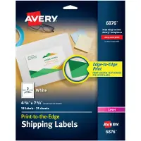 Avery 6876 farveudskrivning forsendelsesetiketter 4-3/4 x 7-3/4 hvid 50/pakke