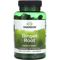 Swanson Health , Ginger Rod, Standardiseret og hele urt, 120 kapsel