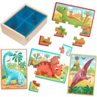 B. toys Puslespil - 4x12 - Dino - - OneSize - Puslespil