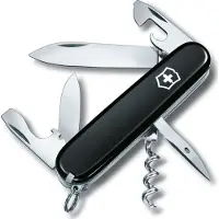 Victorinox Spartan, Slip joint knife, Kniv med flere værktøjer, Clip point, Rustfrit stål, Syntetisk ABS, Sort, Sølv