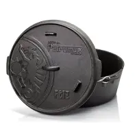 Petromax Dutch Oven FT12, flat, Støbejernsgryde, sort