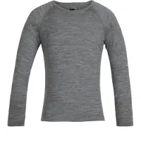 Icebreaker - Skiundertøj børn - K Merino 200 Oasis LS Crewe Gritstone Heather til UnisexUld - Børnetoj Størrelse 6 År - Grå
