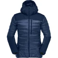 Norrøna - Vandretøj dame - Falketind Down750 Zip Hood W Indigo Night til UnisexUld - Størrelse S - Flåde