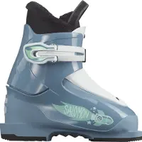Salomon - Skistøvler børn - T1 Copen Blue/White/Spearmint til Unisex - Børnetoj Størrelse 15 - Blå