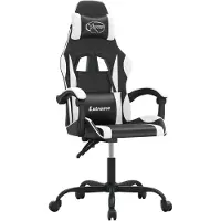 vidaXL Gamingstol Kunstlæder - Sort og hvid