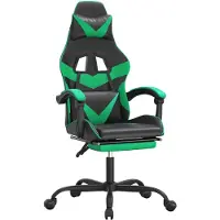 vidaXL gamingstol med fodstøtte kunstlæder sort og grøn