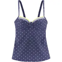 LASCANA Tankini-overdel blå / pastelgul / hvid