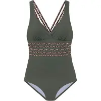 LASCANA Badedragt beige / brun / oliven