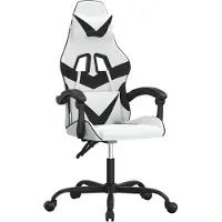 vidaXL Gamingstol Kunstlæder - Hvid Og Sort / Uden Fodskammel