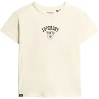 Superdry Superdrytil kvinder. W1011332A Tattoo Rhinestone T-shirt off-white (M), Hvid, Casual, Bomuld, Korte ærmer