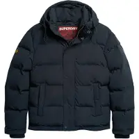 Superdry Superdrytil mænd. M5011743A Everest navy quiltet hættejakke med hætte (XXL), Casual, Polyester, Lange ærmer, Blå