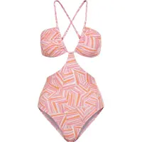 LASCANA Badedragt 'Lisa' orange / lyserød / lys pink / hvid