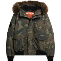 Superdry Superdrytil mænd. M5011742A Everest camouflage quiltet bomberjakke med hætte (XL), Casual, Polyester
