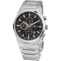 Jacques Lemans Herreur 1-1734A Manchester Sort/Stål Ø43 mm