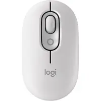 Logitech POP - Mus - brugerdefinerbar emoji - optisk - 4 knapper - trådløs - Bluetooth 5.1 LE - off-white