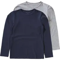 Minymo Shirts navy / grå-meleret