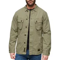 Superdry Superdrytil mænd. M4010729A Grøn militærjakke (L), Casual, Bomuld, Lange ærmer
