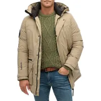 Superdry Superdrytil mænd. M5011909A City beige quiltet parka (S), Casual, Polyester, Bæredygtig