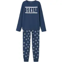 Name it Nattøj - NkmNightset - Noos - Dark Denim - - 3-4 år (98-104) - Nattøj 2-delt