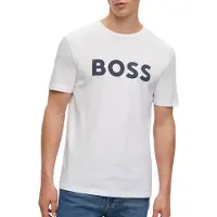 BOSS T-shirt i bomuldsjersey med stort logoprint