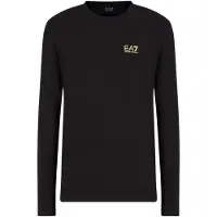 EA7 EA7til mænd. 8NPT28_PJVQZ Core Identity langærmet t-shirt i bomuld, sort (M), Casual, Lange ærmer