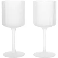 Ferm Living Ripple hvidvinsglas 26 cl 2-pak Frosted