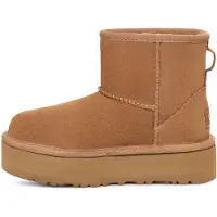 Ugg UGGtil piger. 1143700K Læder ankelstøvler K Classic Mini Platform brun (33.5), 1-3 cm, Ingen, Casual, børnetøj