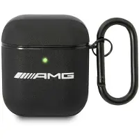 Mercedes AMG læder Big Logo – etui til AirPods (sort)