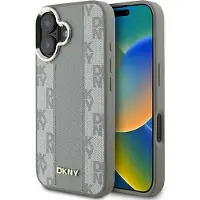 DKNY ternet mønster Magsafe iPhone 16 etui - Beige