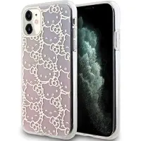 Hello Kitty IML Gradient Electrop Crowded Kitty Head Case til iPhone 11 / Xr - Pink