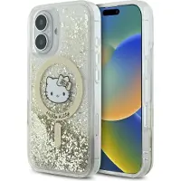 Hello Kitty Liquid Glitter Fever MagSafe iPhone 16 kasse - Guld