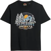 Superdry Superdrytil kvinder. W1011519A Travel Souvenir T-shirt sort (XS), Casual, Bomuld, Korte ærmer