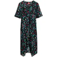 Superdry Superdrytil kvinder. W8011744A Gennemsigtig midikjole med korte ærmer, sort (XS), Casual, Genanvendt polister, Bæredygtig