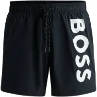 BOSS Badeshorts 'Octopus' sort / hvid