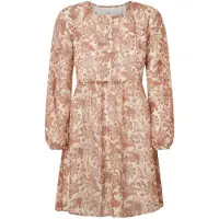 Pepe Jeans Pepe Jeanstil kvinder. PL953596 Sabella-kjole hvid ecru, nude (M), Casual, Polyester, Lange ærmer, Hudfarvet