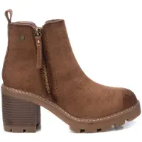 Refresh Refreshtil kvinder. 17212502-CAMEL Ankelstøvler i læder 172125 brun (36), 5-8 cm, Ruskind, Lynlås, Casual