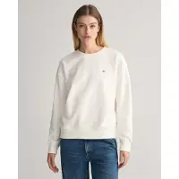 Gant Ganttil kvinder. 4201414 Shield sweatshirt med rund hals, hvid (XS), Casual, Bomuld