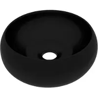 vidaXL luksuriøs håndvask 40x15 cm rund keramik mat sort