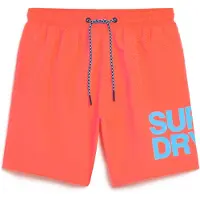 Superdry Superdrytil mænd. M3010228A Sportswear 43,2 cm badedragt med korallogo (S), Orange, Badetøj, Koralfarvet, Genanvendt polister, Bæredygtig