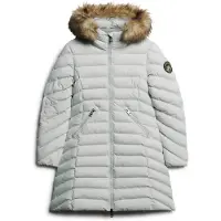 Superdry Superdrytil kvinder. W5011789A Fuji-frakke mellemgrå (S), Casual, Genanvendt polister, Bæredygtig