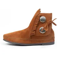 Minnetonka Ankelstøvler 'Two Button' cognac